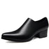 Men's Leather Business Shoes Slip-On Pointed Toe Loafers for Weddings and Daily Wear